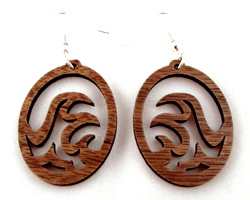 sustainable wooden earrings, design 001