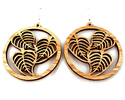sustainable wooden earrings, design 011