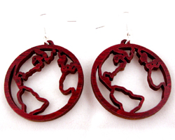 sustainable wooden earrings, design 012