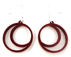 sustainable wooden earrings, design 015