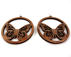 sustainable wooden earrings, design 016