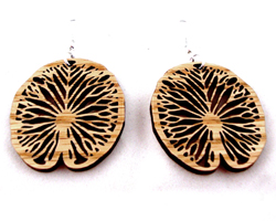 sustainable wooden earrings, design 018