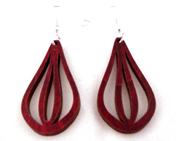 sustainable wooden earrings, design 020
