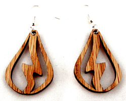 sustainable wooden earrings, design 021