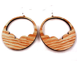 sustainable wooden earrings, design 041