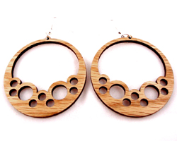 sustainable wooden earrings, design 043