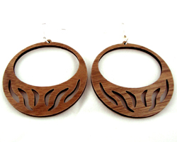 sustainable wooden earrings, design 045
