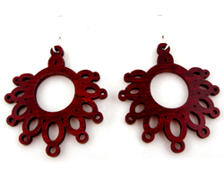 sustainable wooden earrings, design 048
