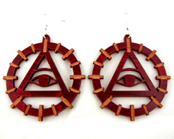 sustainable wooden earrings, design 050