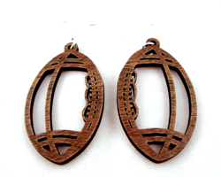 sustainable wooden earrings, design 060