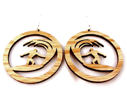sustainable wooden earrings, design 070
