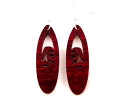 sustainable wooden earrings, design 072