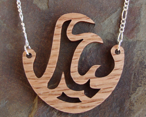 Sustainable Wooden Necklace, Wave, in oak